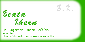 beata khern business card